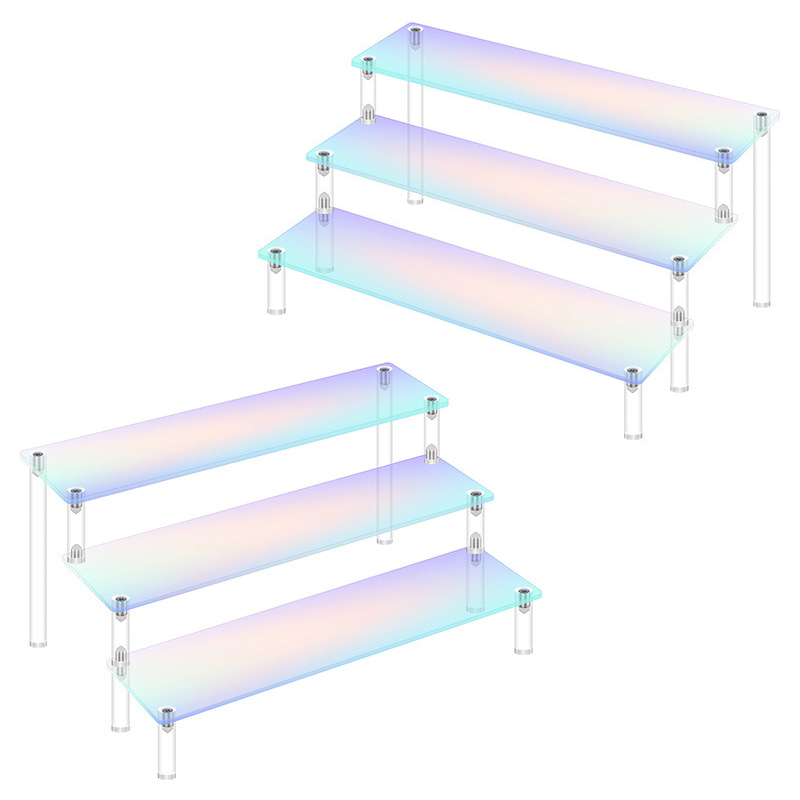Perfume Fragrance Holder - ชั้นวางโชว์อะคริลิคสีรุ้ง1-5ชั้นชั้นวางแนวตั้งสำหรับสะสมรูปปั้นคัพเค้กอัญมณีน้ำหอมตกแต่งและจัดระเบียบ