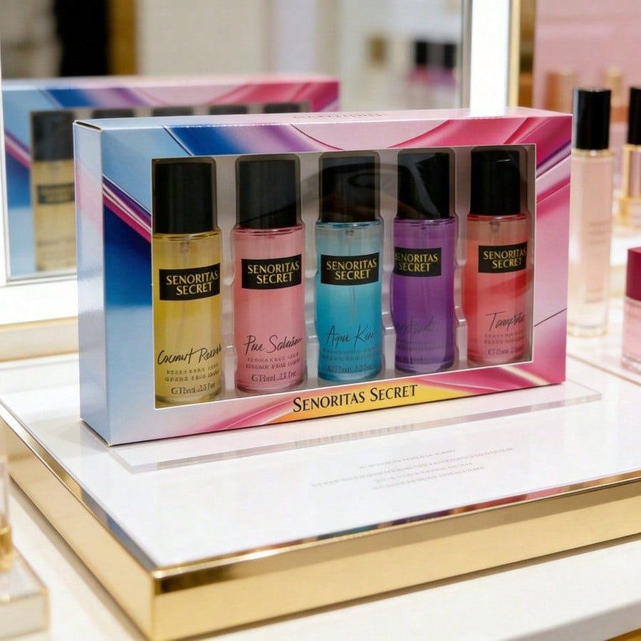 Perfume Aqua Fragrance - ชุดของขวัญน้ำหอมสำหรับผู้หญิง 5-in-1 กลิ่นโคโคนัทแพชชั่น/อควาคิส/เลิฟเซดักชั่น