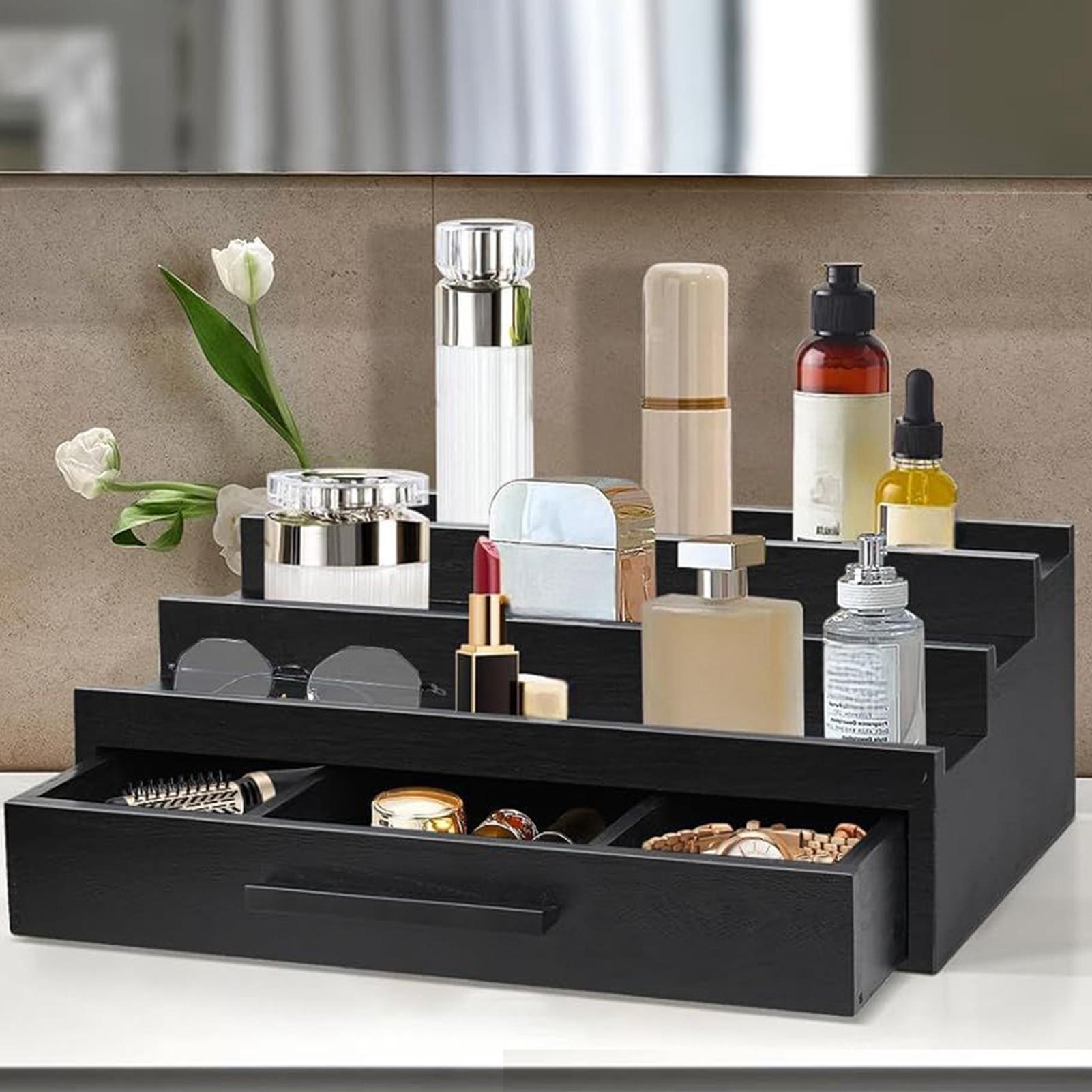 Perfume Fragrance Holder - ที่จัดระเบียบน้ำหอม ชั้นวางน้ำหอมสามชั้น ที่วางน้ำหอม ชั้นวางน้ำหอม ที่วางน้ำหอมไม้ ที่วางน้ำหอมสีดำ