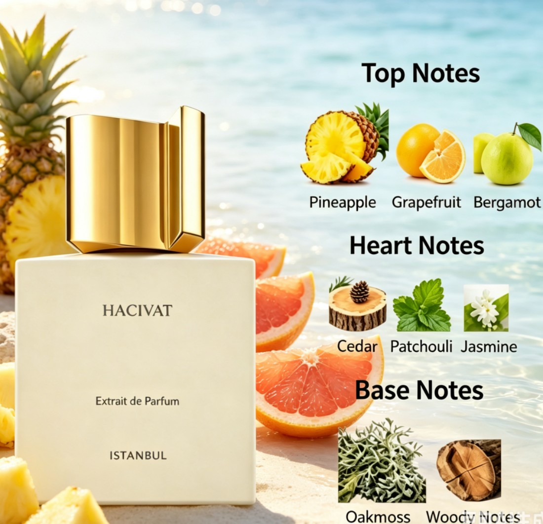 Perfume Alcohol Fragrance - Hacivat-น้ำหอมสเปรย์กลิ่นกลางใหม่ล่าสุด ขนาด 3.4 ออนซ์/100 มล. ดีไซน์สไตล์ตะวันตกพร้อมกลิ่นไม้