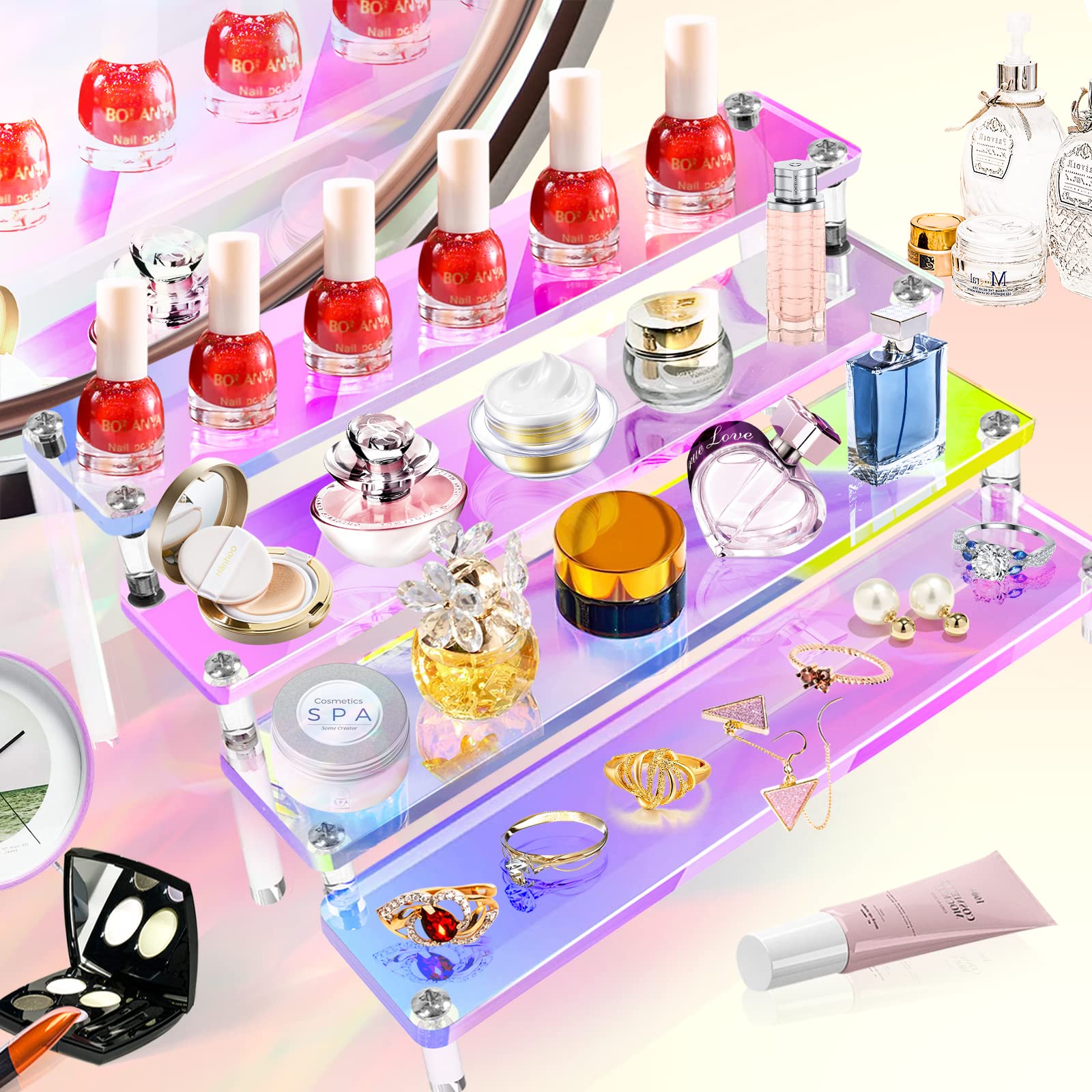 ชั้นวางโชว์อะคริลิคสีรุ้ง1-5ชั - Perfume Fragrance Holder บทวิจารณ์และราคา